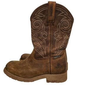 Rocky Mens RKW0431 12in ST Steel Toe Waterproof Western Work Boots Brown 8.5W